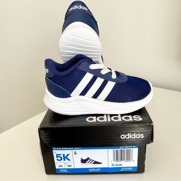 adidas classic navy & white toddler sneaker Size 5 - Picture 7 of 8